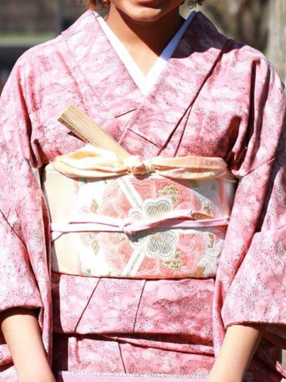 Vintage Silk Kimono Obi Belt 'Fukuro-Obi'